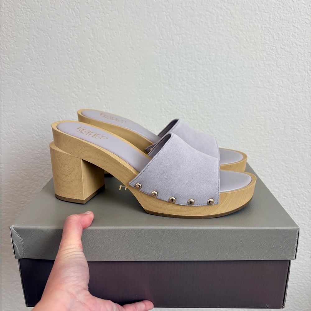 Brand New Franco Sarto Suede Capri Clogs in Lilac - Picture 7 of 8